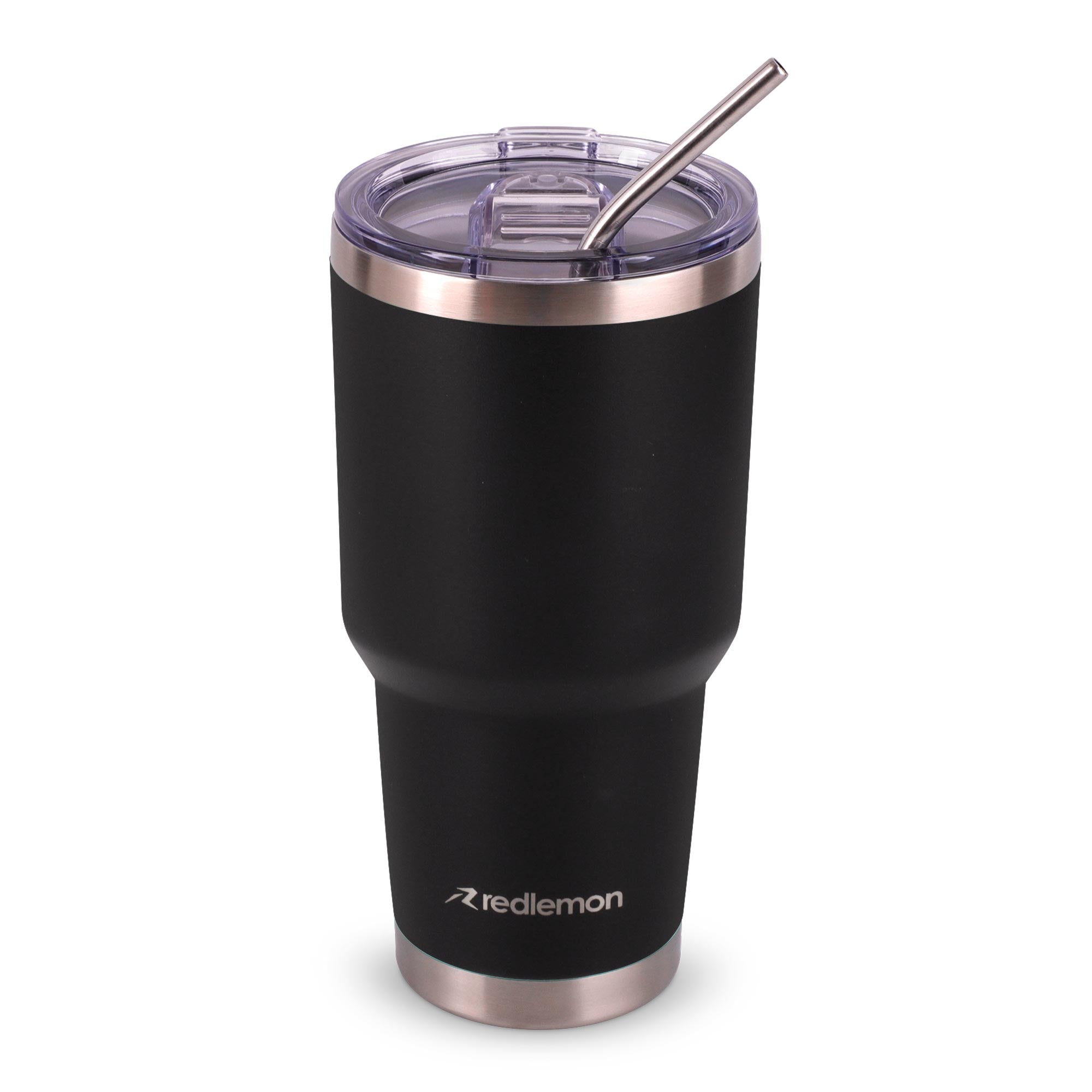 Redlemon Vaso Térmico de Acero Inoxidable con Tapa Hermética (800 ml).  Termo para Café con 2 Popotes y Limpiador. Botella de Agua para Hombre y  Mujer