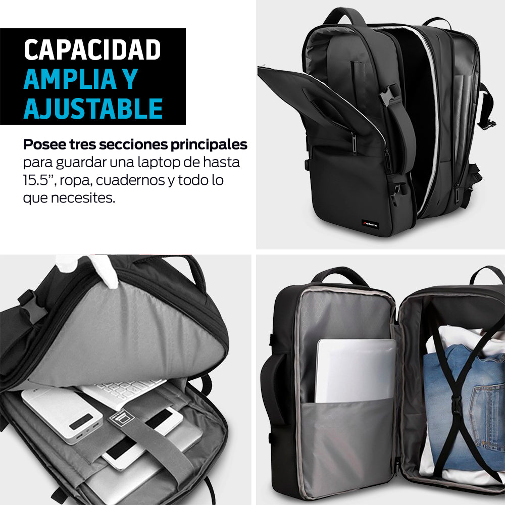 Redlemon Mochila para Laptop Antirrobo Grande 3 Divisiones