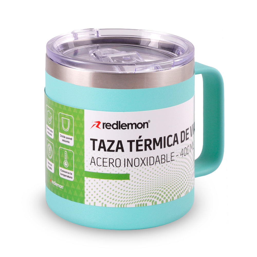 Taza Térmica de Acero Inox. con Tapa Hermética (400 ml) Redlemon Technology México