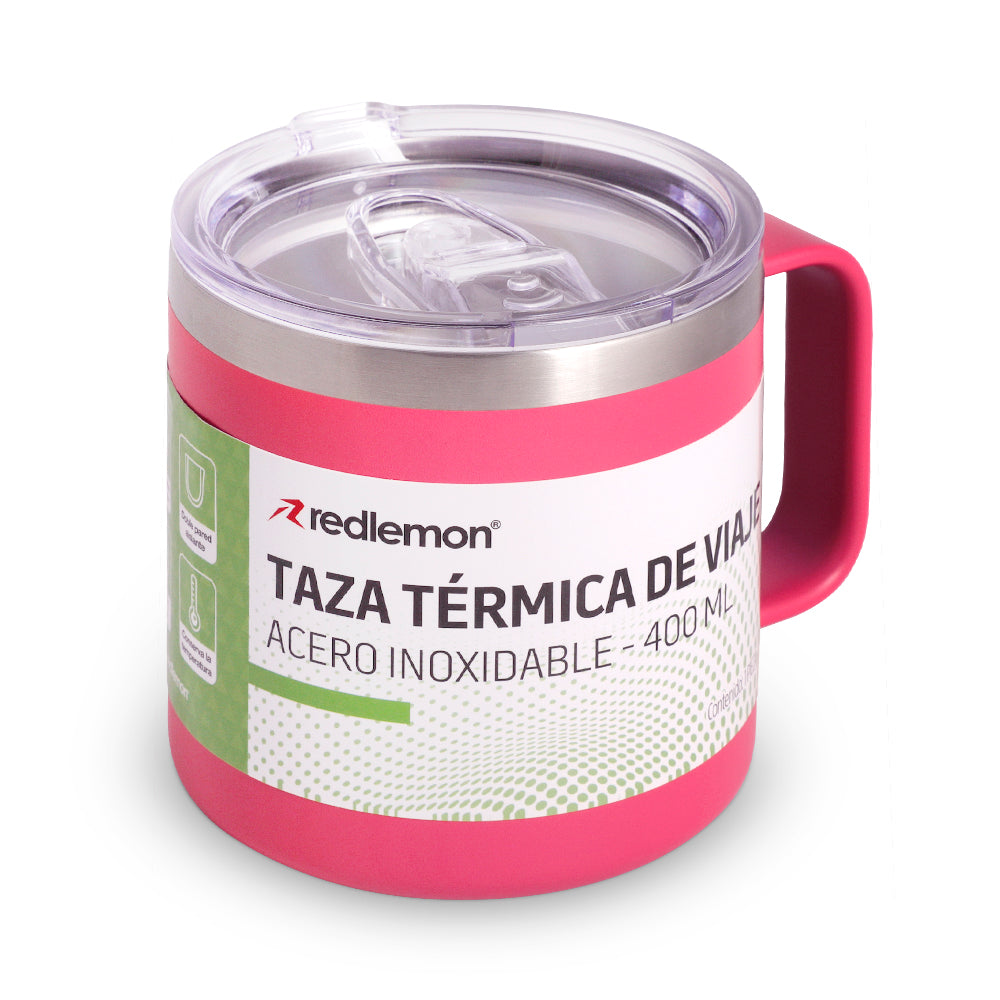 Taza Térmica de Acero Inox. con Tapa Hermética (400 ml) Redlemon Technology México