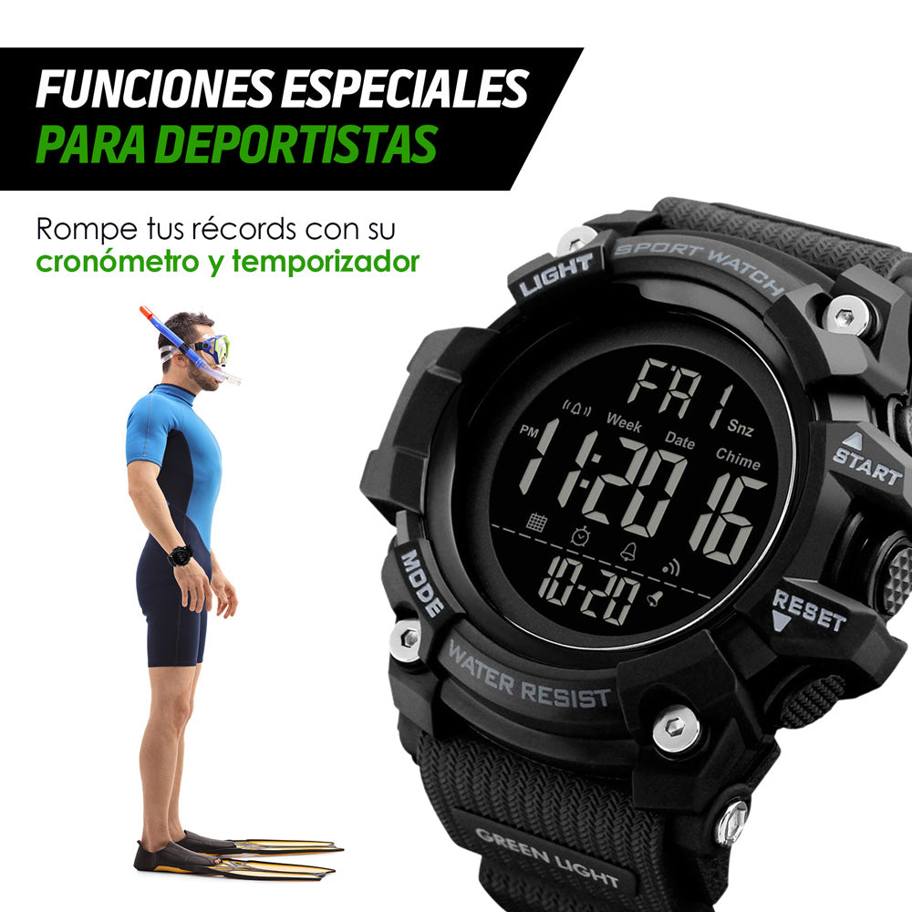 Reloj Deportivo Resistente Agua Digital Alarma Cronometro 1384