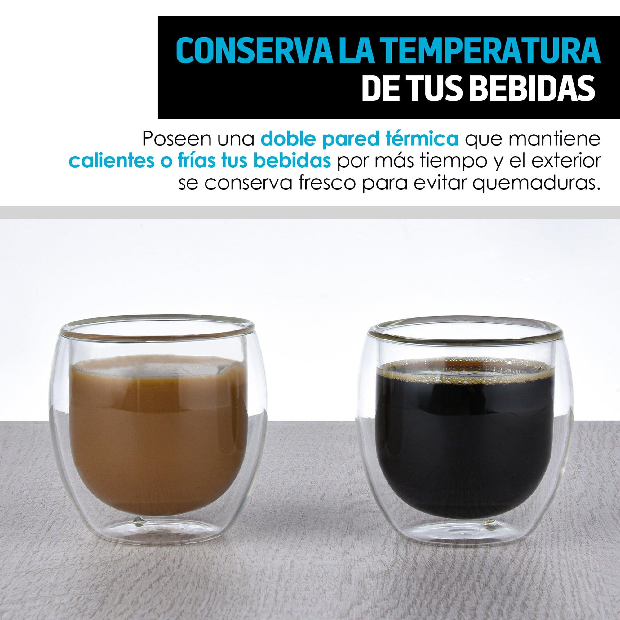 Vasos de Vidrio con Doble Pared para Café o Vino (4 Piezas