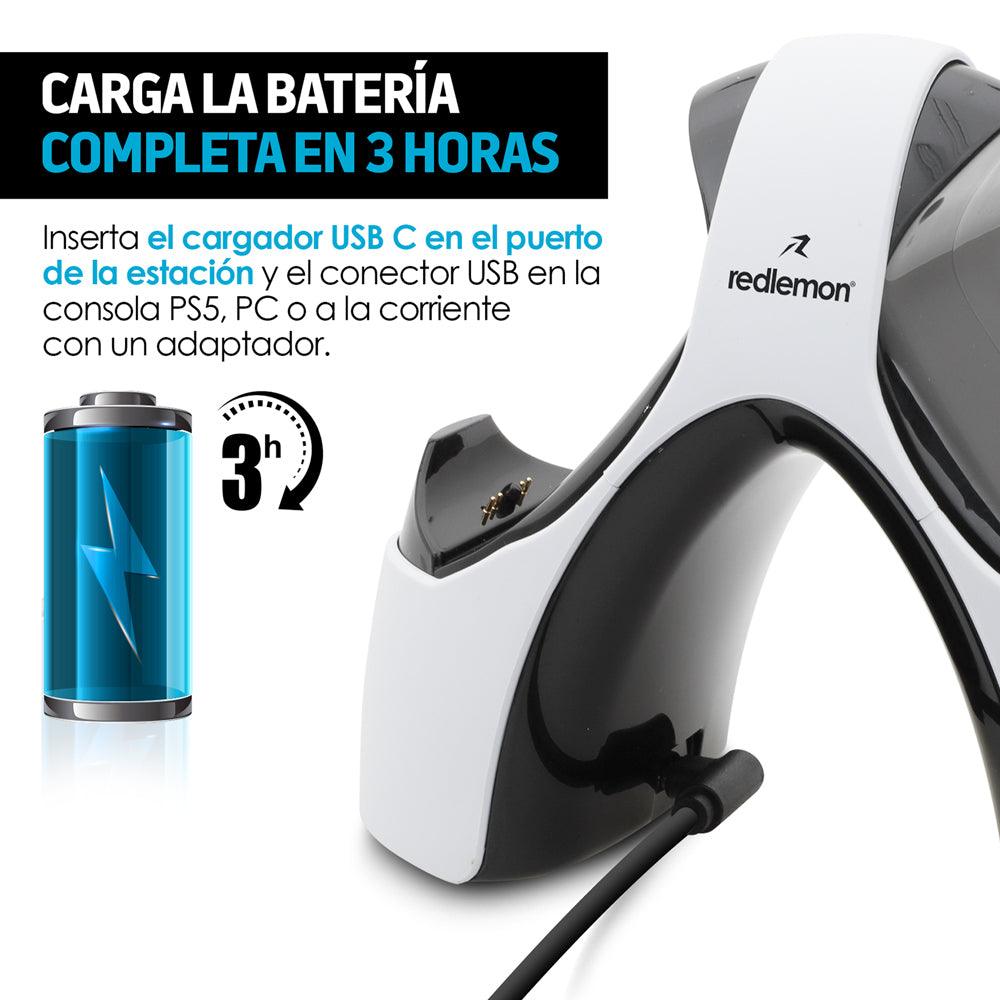 Cargador Para 2 Controles Ps5 Dualsense Estación De Carga, Redlemon, 81148,  Blanco