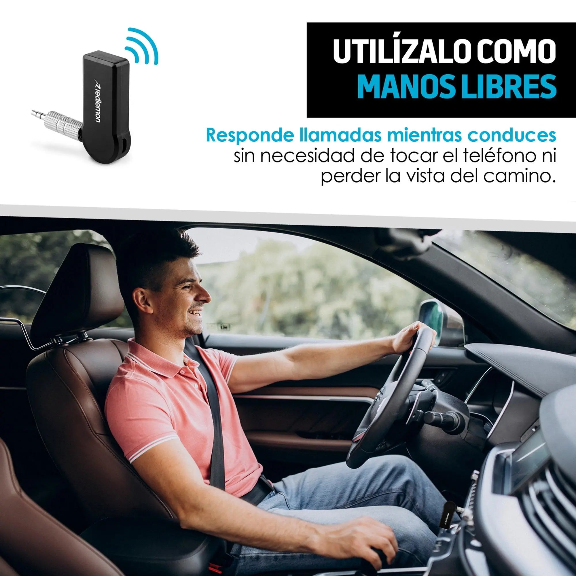 Adaptador Bluetooth Audio Auxiliar Bateria Recargable 3.5mm