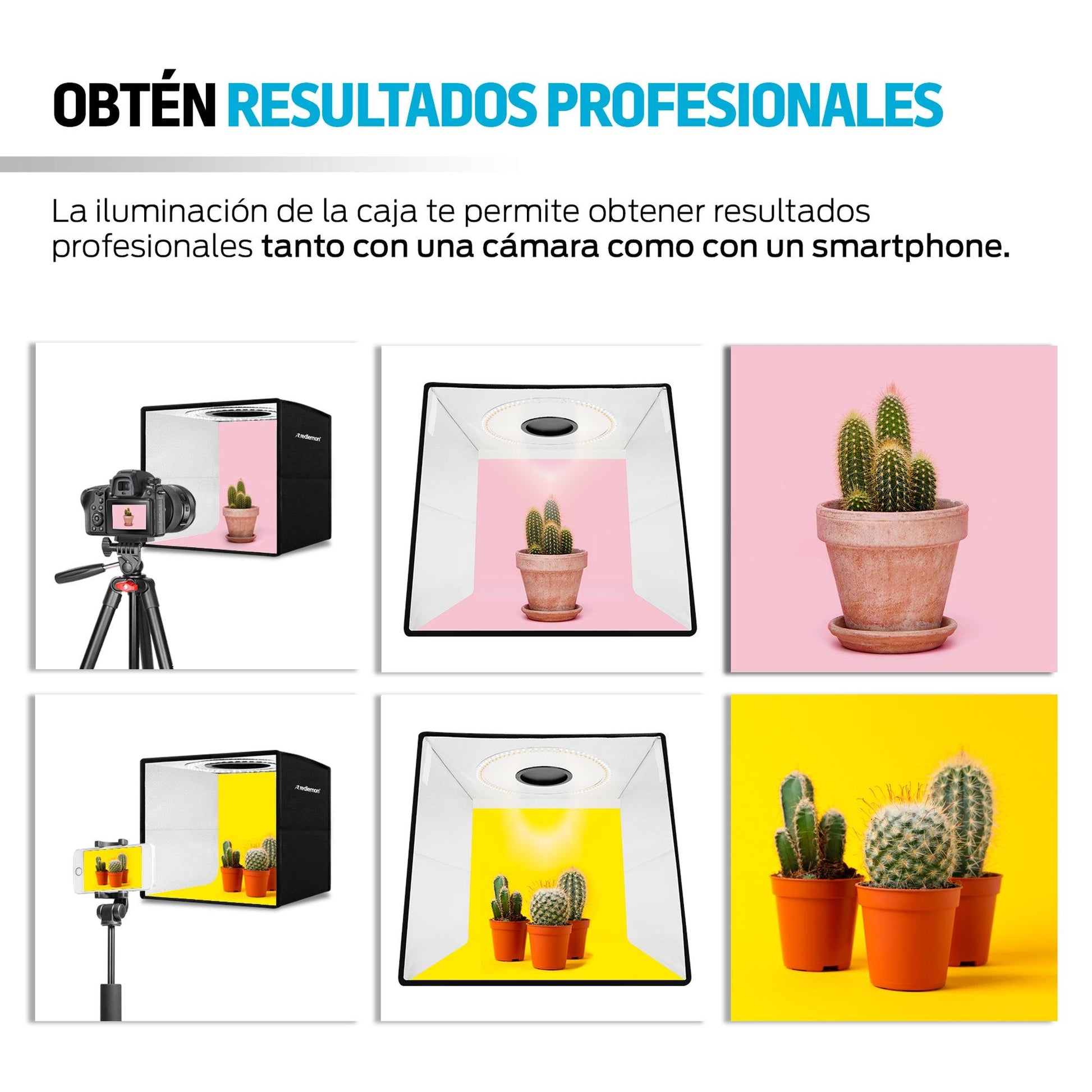 Caja de Luz para Fotografía Profesional con Aro de Luz 40x40 cm - Redlemon